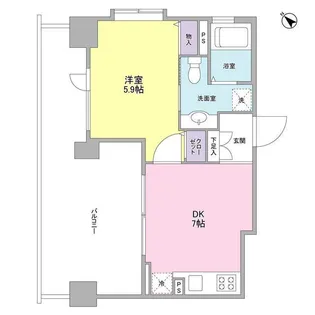 リバーレ月島【13階】の間取り