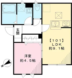 ルミエール平井【101号室号室】の間取り