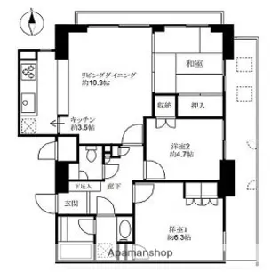 ハイシティ清澄白河ステーションプラザ【10階】の間取り