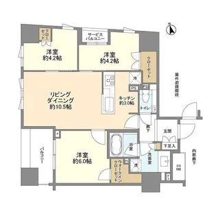 ブランズ明石町【7階】の間取り