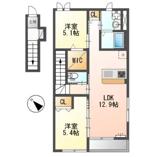 MILD SPRINGS(マイルドスプリングス)【2階】の間取り