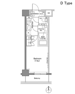 ザ・パークハビオ上野御徒町【6階】の間取り