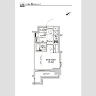 プラウドフラット門前仲町Ⅳ【3階】の間取り