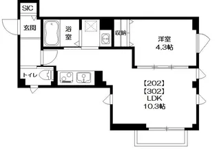 アンバーコート【202号室号室】の間取り