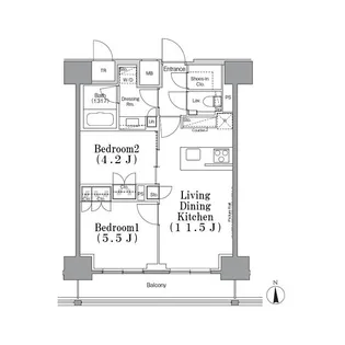 パークハビオ飯田橋【7階】の間取り