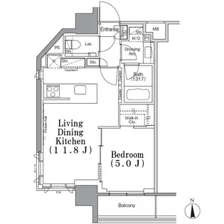 パークハビオ飯田橋【5階】の間取り