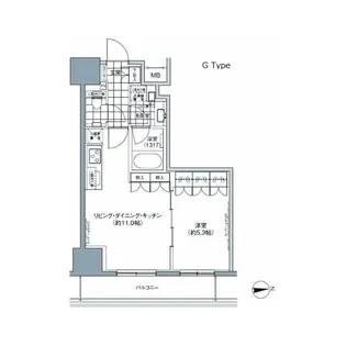 パークハビオ上野3丁目【902号室】の間取り