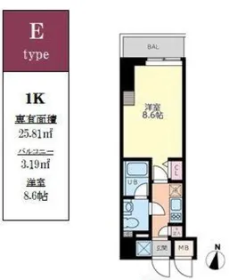ベルグレードKS TRE【7階】の間取り