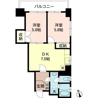 横山ビル【6階】の間取り