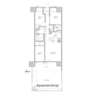シャリエ亀戸リーディングイースト【1階】の間取り