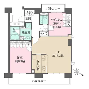 番町レジデンス【2階】の間取り