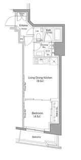 ザ・パークハビオ日本橋小伝馬町【4階】の間取り