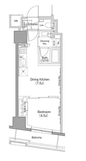 ザ・パークハビオ日本橋小伝馬町【4階】の間取り