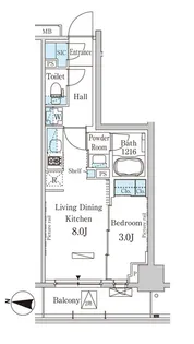 パークアクシス木場キャナル ウエスト【3階】の間取り