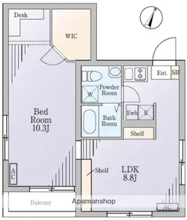 東京都中央区月島4丁目【マンション】の間取り