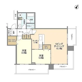 リガーレ日本橋人形町【22階】の間取り