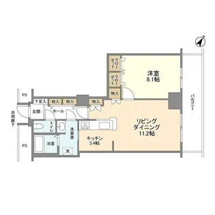 トルナーレ日本橋浜町【16階】の間取り