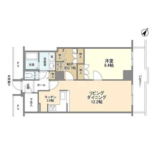 トルナーレ日本橋浜町【14階】の間取り