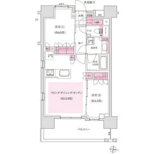 ディームス木場【2階】の間取り