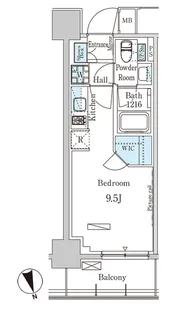 パークアクシス築地【3階】の間取り
