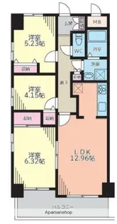 コンポステラ飯塚【9階】の間取り