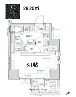 ベルシード門前仲町【8階】の間取り