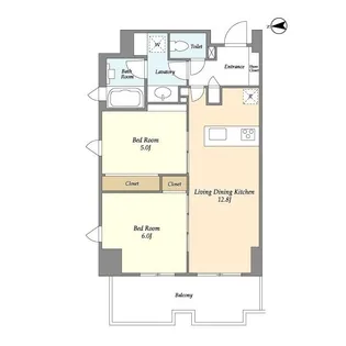 リバーレ麻布十番【9階】の間取り