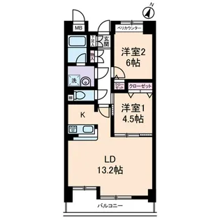 ラ・ポーム【4階】の間取り