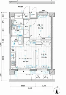 メインステージ押上Ⅳ【505号室号室】の間取り