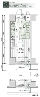 メインステージ高輪【703号室号室】の間取り