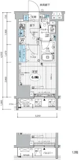 メインステージ三田アーバンスクエア【12階】の間取り