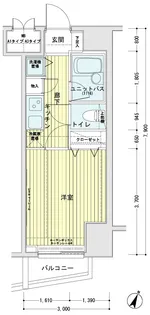 メインステージ東日本橋Ⅱ【502号室号室】の間取り