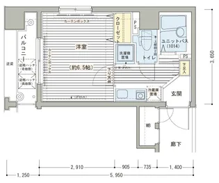 メインステージ日本橋馬喰町駅前【801号室号室】の間取り