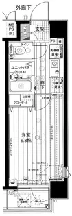 メインステージ日本橋箱崎Ⅱ【707号室号室】の間取り