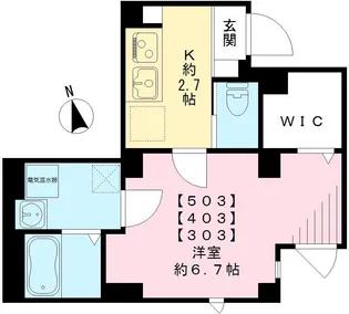 レジデンス横網【403号室号室】の間取り