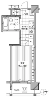 カスタリア麻布十番七面坂【6階】の間取り