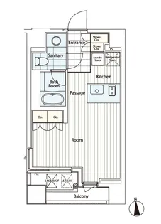 カスタリア麻布十番Ⅱ【12階】の間取り