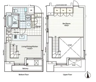 カスタリア麻布十番Ⅱ【13階】の間取り