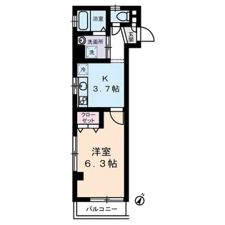 グランドール北上野【4階】の間取り