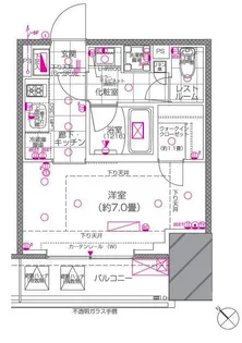 ピアース赤坂【7階】の間取り