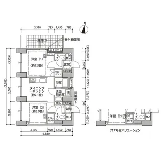 東雲キャナルコートCODAN14号棟【7階】の間取り