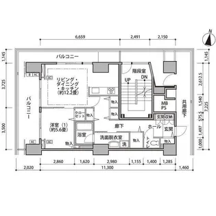 東雲キャナルコートCODAN16号棟【13階】の間取り