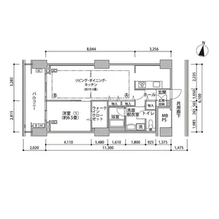 東雲キャナルコートCODAN16号棟【4階】の間取り
