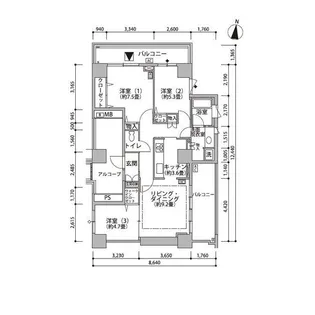 東雲キャナルコートCODAN19号棟【5階】の間取り