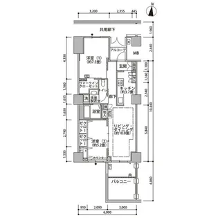 東雲キャナルコートCODAN21号棟【4階】の間取り