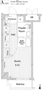 メインステージ錦糸町Ⅱ【601号室号室】の間取り