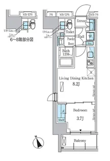 パークアクシス浅草レジデンス【8階】の間取り