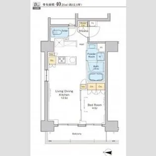 プラウドフラット両国【8階】の間取り