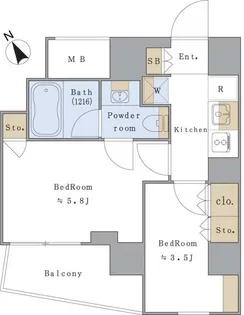 2Kの間取り画像