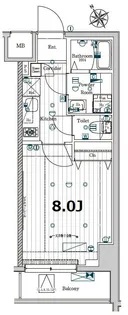 メイクスデザイン門前仲町GARDEN【8階】の間取り
